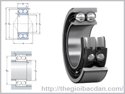 Bảng tra kỹ thuật và Kích thước vòng bi tiếp xúc góc 2 dãy 5xxx các loại